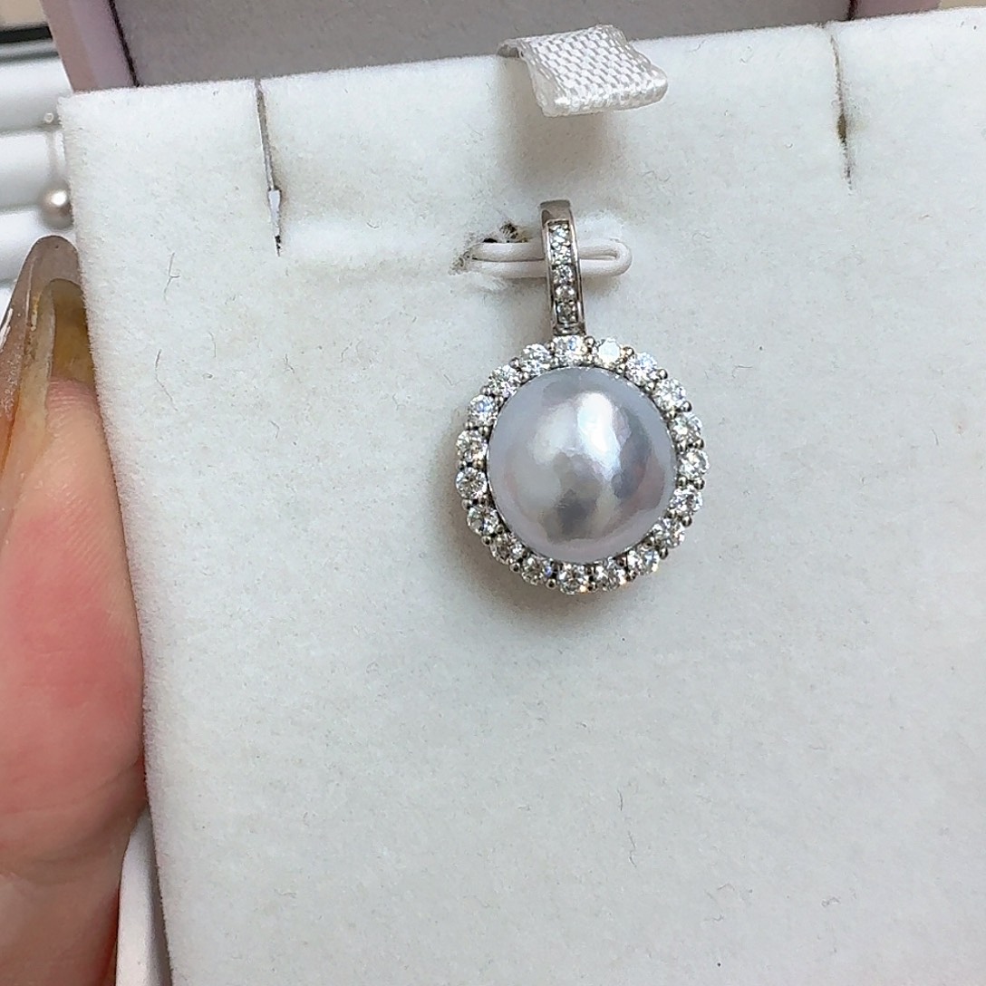 海水珍珠颈饰银S925镶嵌