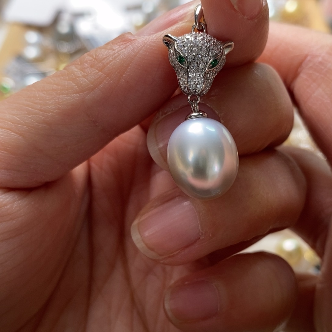 海水珍珠颈饰银S925镶嵌