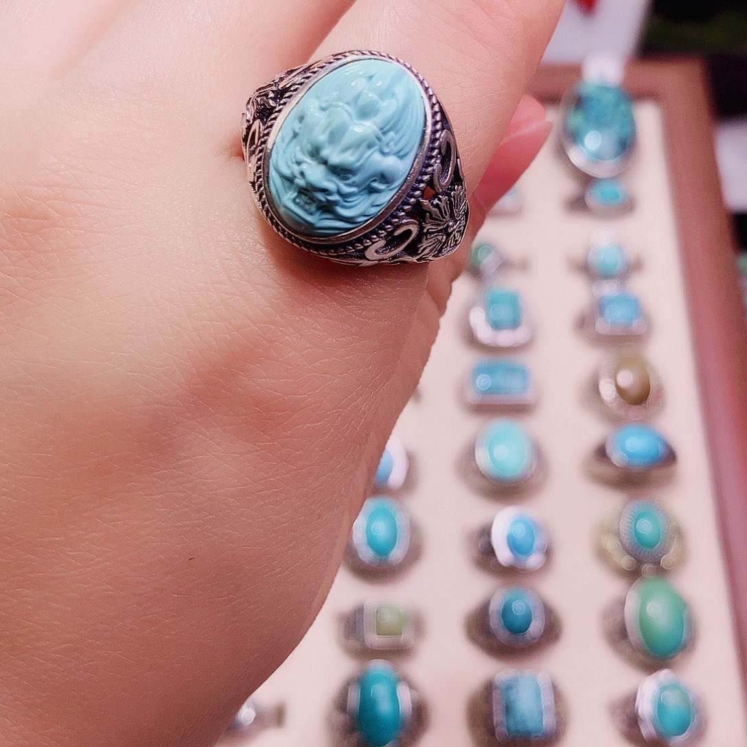 绿松石银S925镶嵌挂件