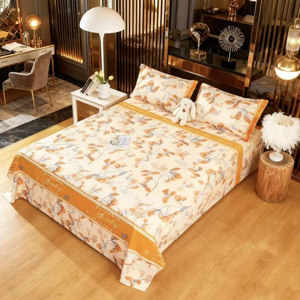 2冬季欧式轻奢柔软亲肤透气大尺寸床单200x230cm