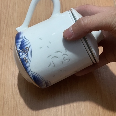 摆件景德镇陶瓷办公杯三件套