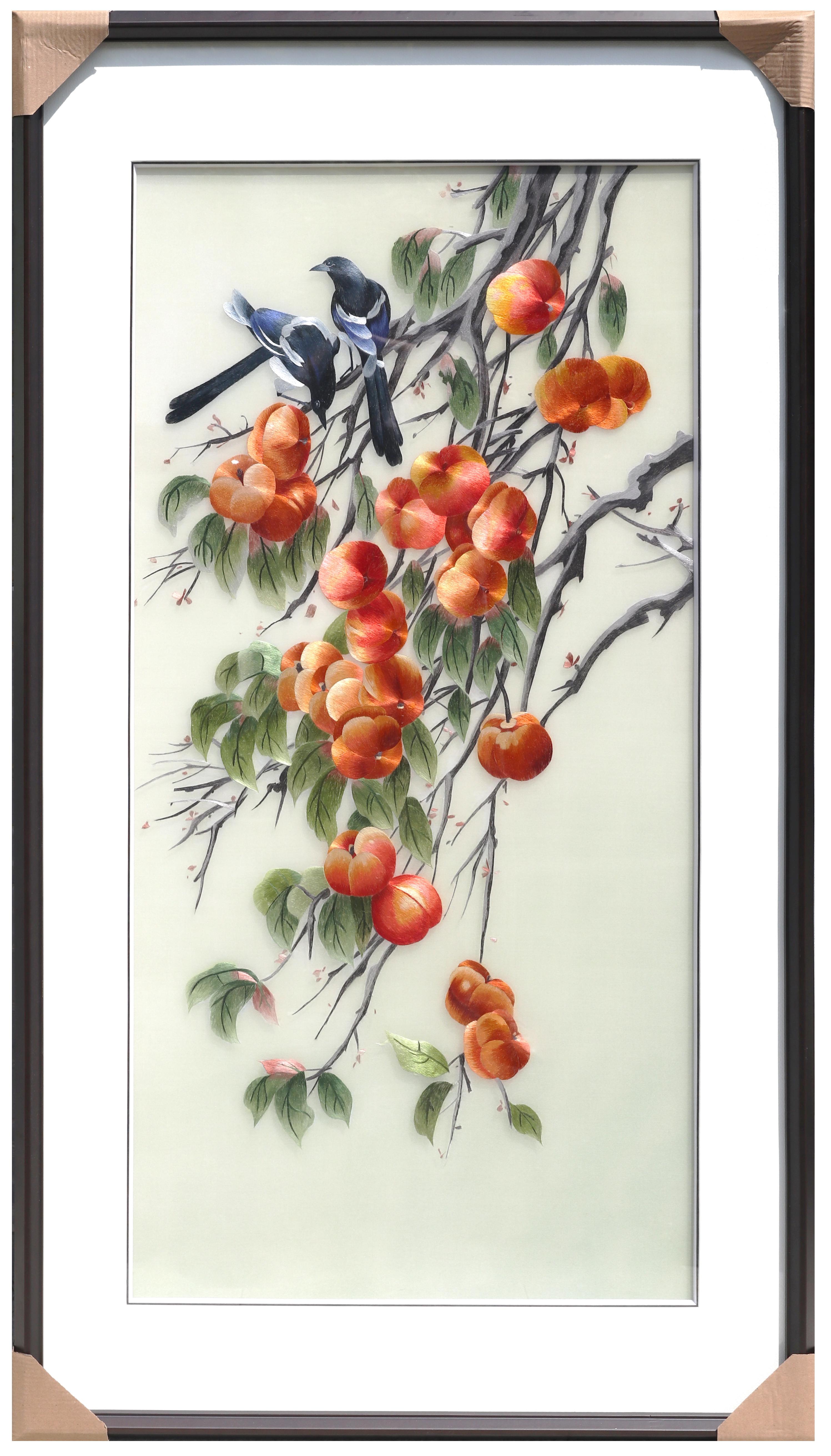 苏绣新中式富贵图玄关装饰画客厅餐厅刺绣挂画寓意美好