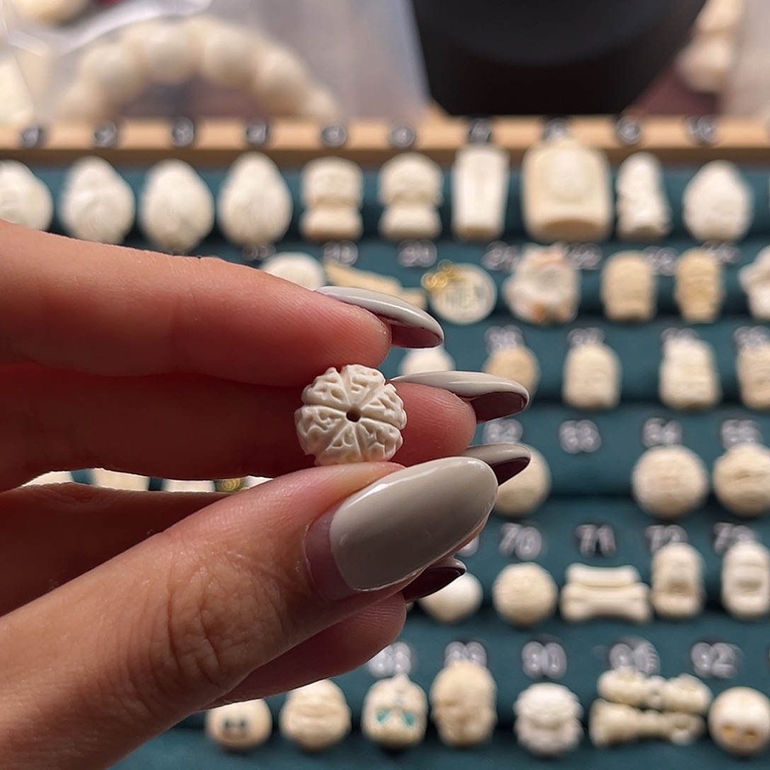 猛犸象牙吊坠猛犸雕刻金刚单珠