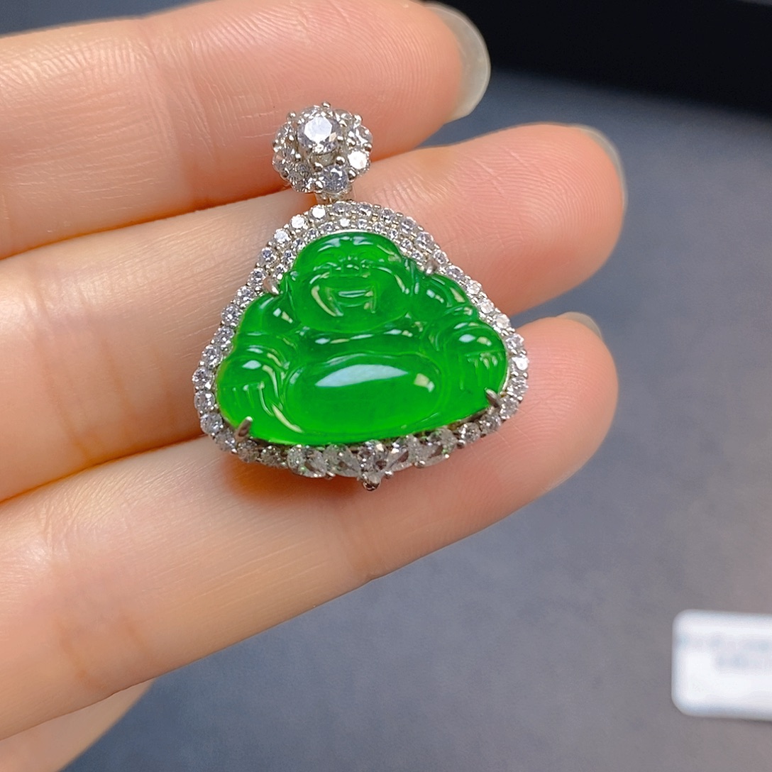 梧***翡翠银S925镶嵌颈饰