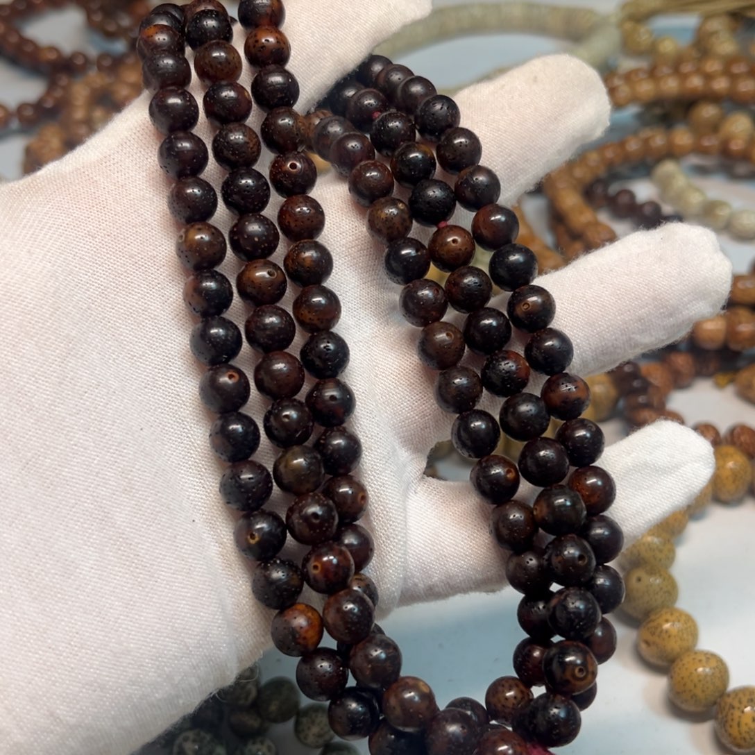 星月菩提吊坠8黑金正圆珠