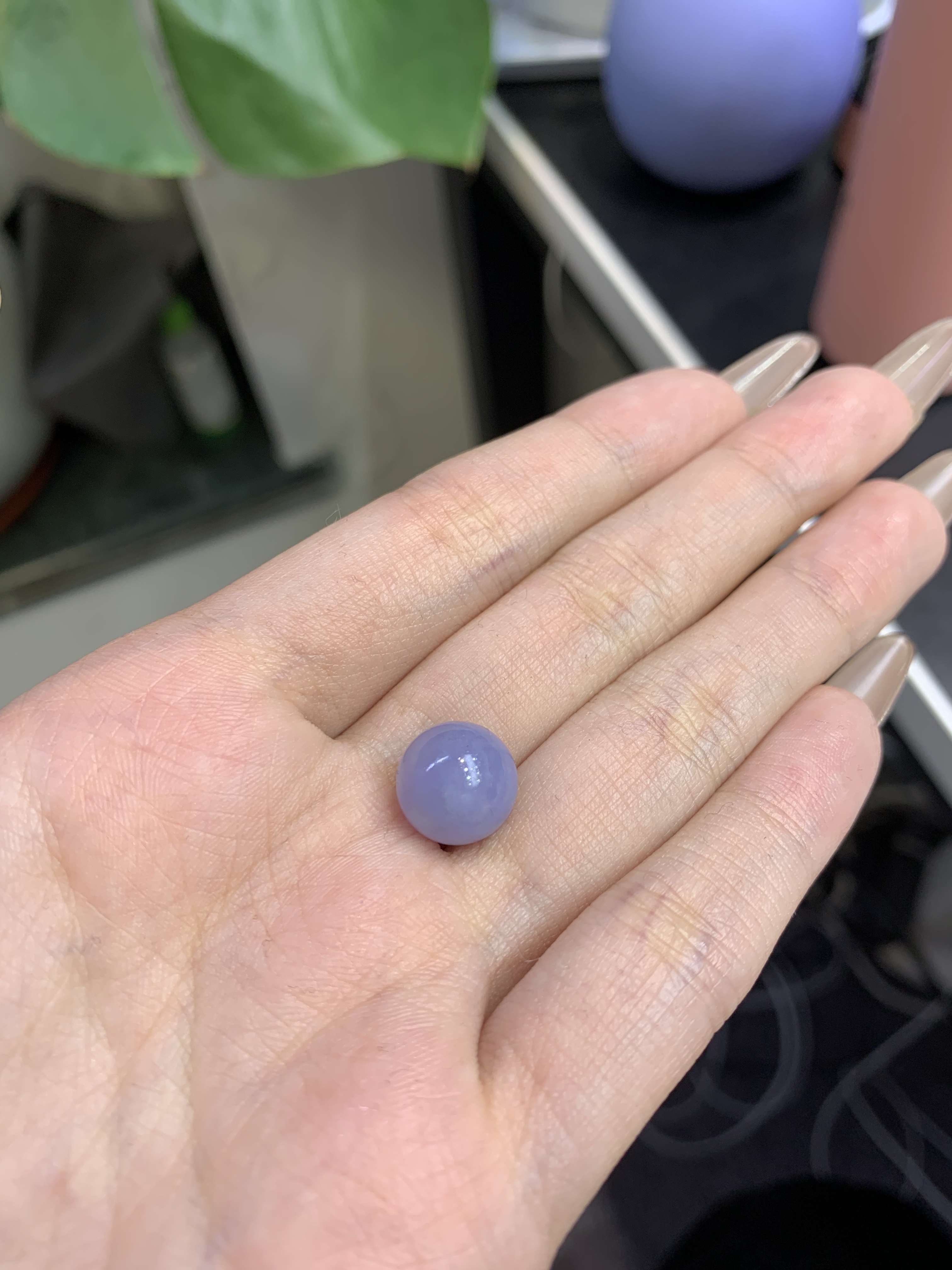 纯天然缅甸A货翡翠紫珠卡11.2