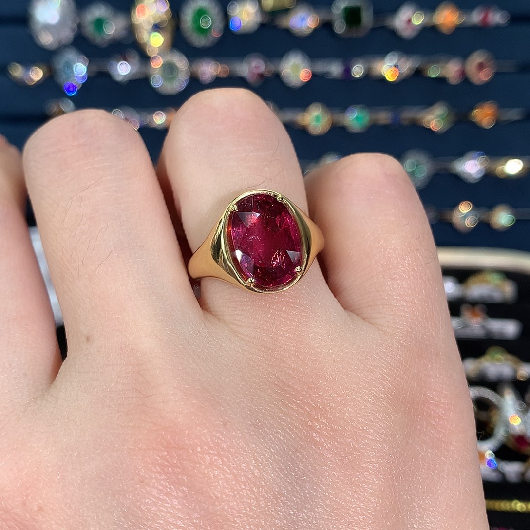 碧玺戒指18K金镶嵌❄️*