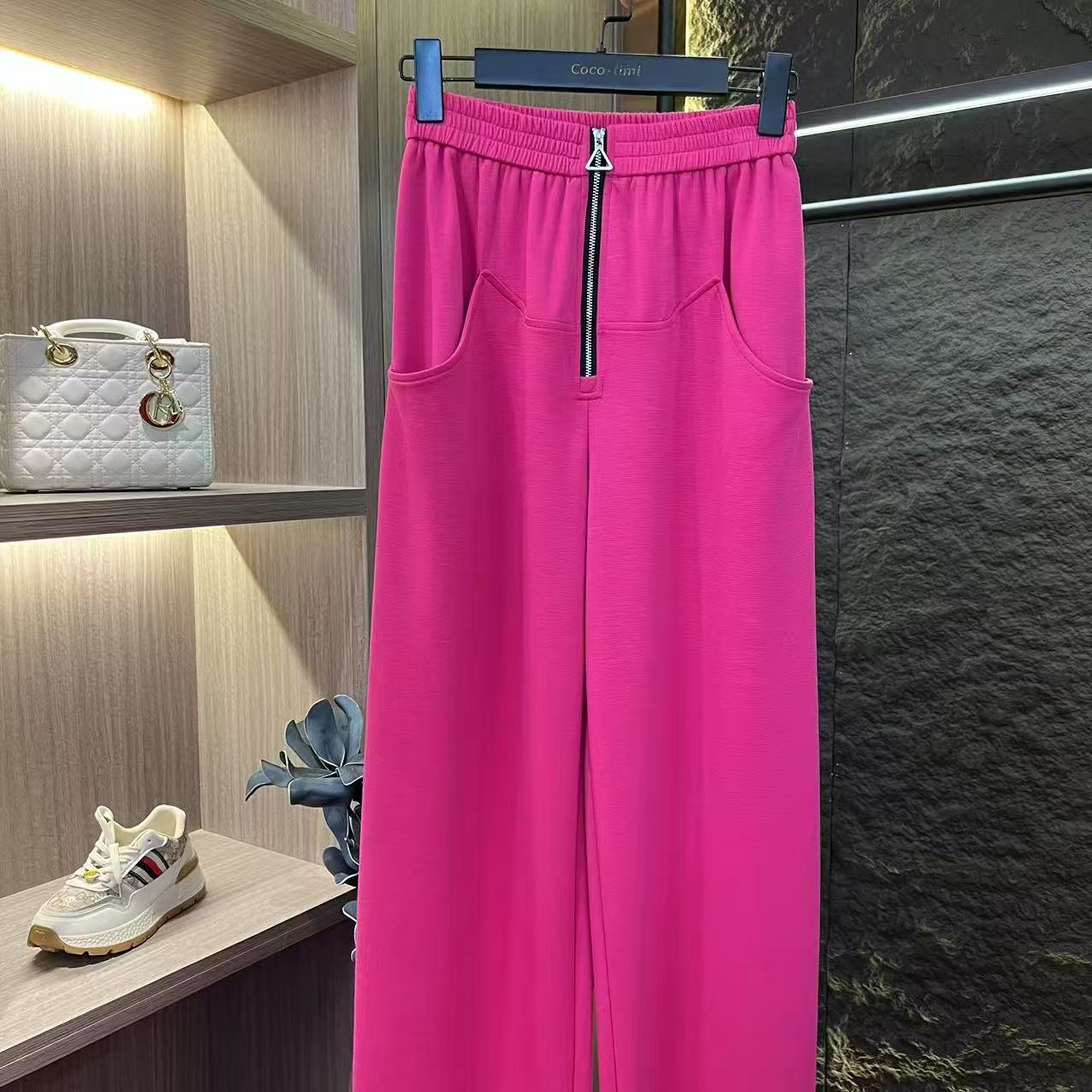 (果果专属）夏季上线时尚减龄多巴胺拉链设计感休闲裤A184