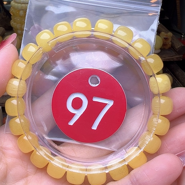 蜜蜡裸石未镶嵌金沙 9.3mm 手串