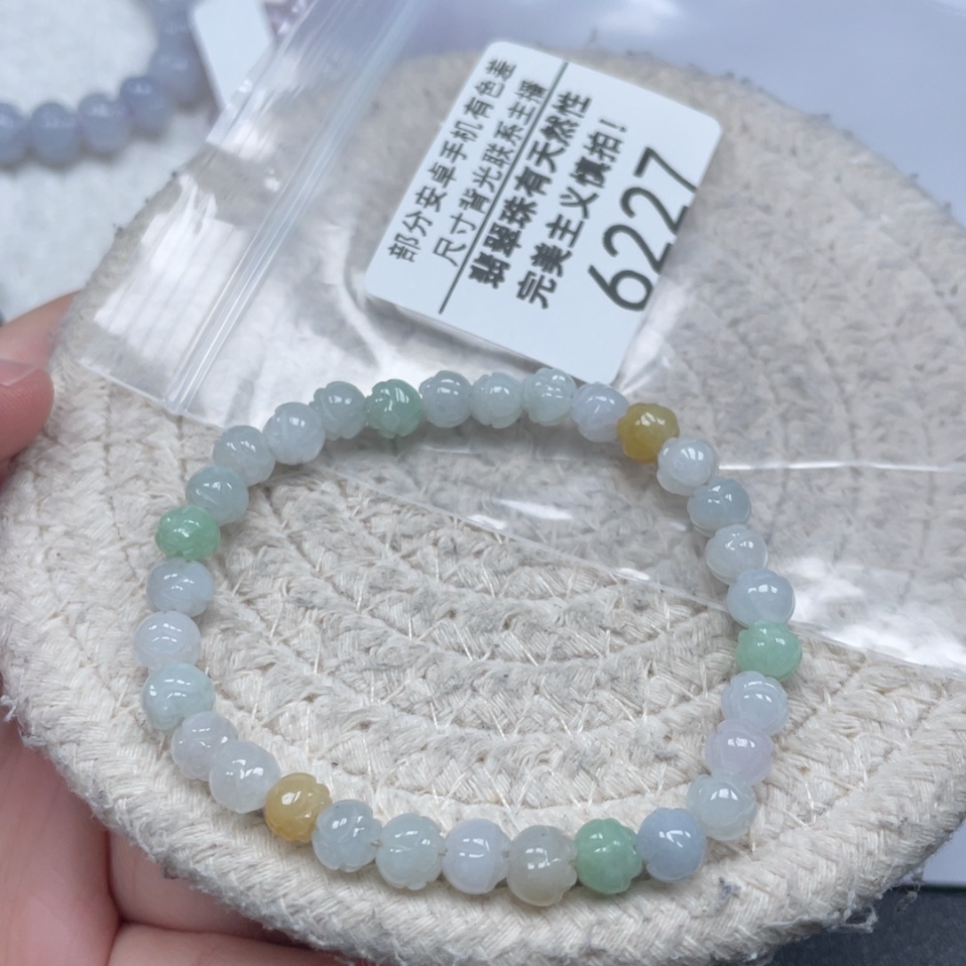 翡翠未镶嵌颈饰天然A货缅甸翡翠6.4mm