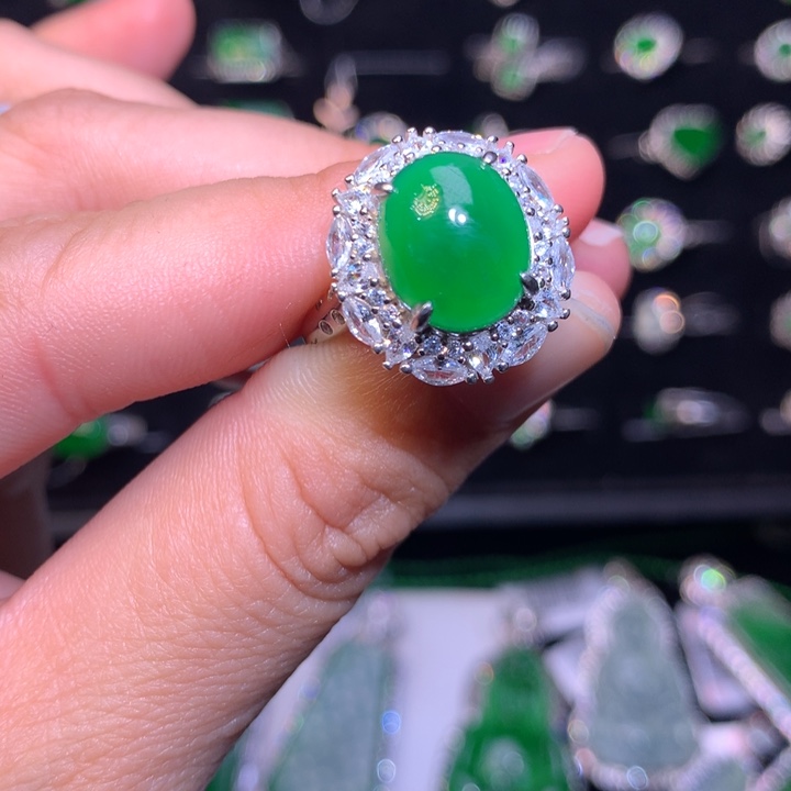 【闪购商品】翡翠银S925镶嵌吊坠(不含链)室****天然翡翠