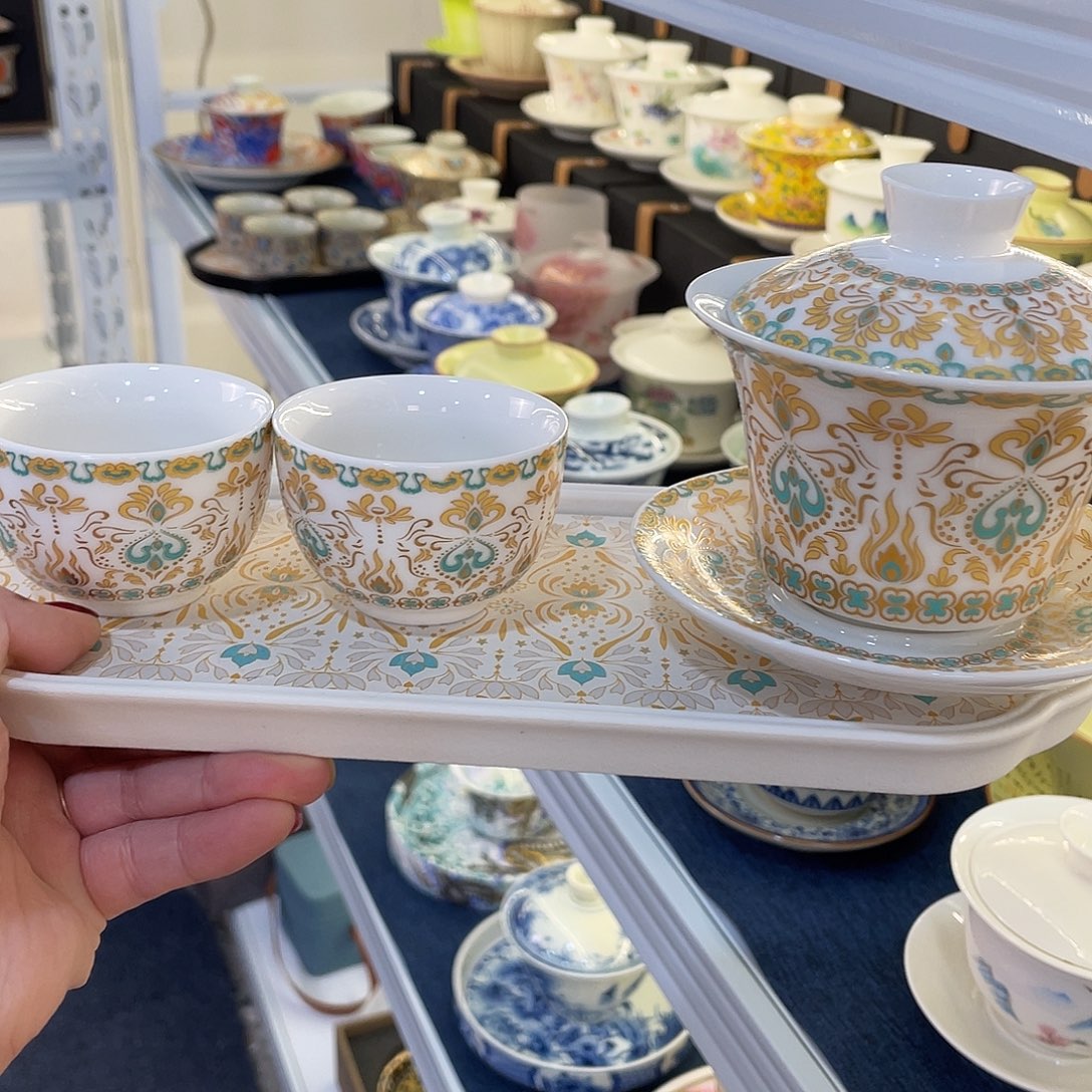 陶景德陶瓷盖碗茶具