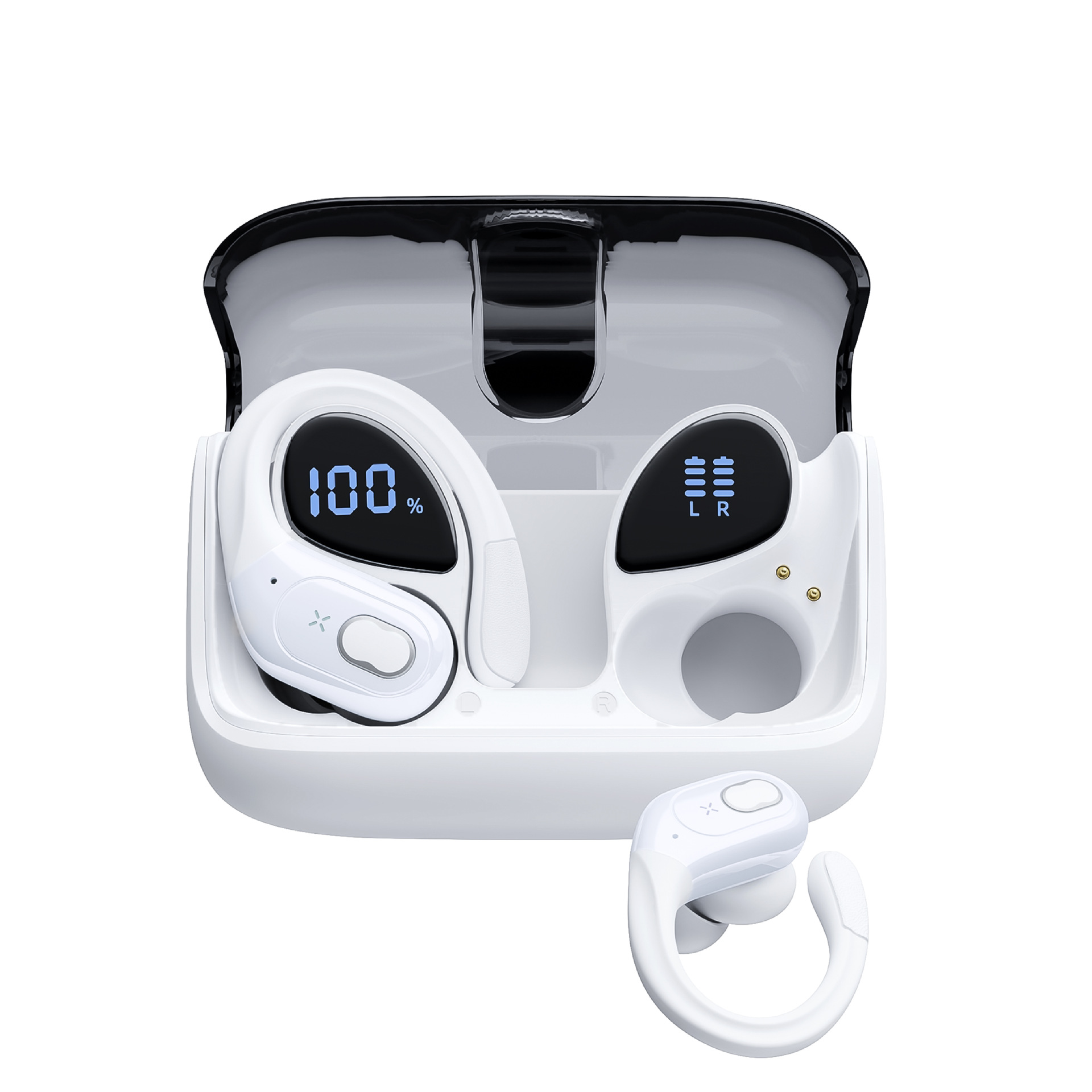 降噪运动蓝牙耳机挂耳式超长续航高音质数显跑步防汗2025新款耳机