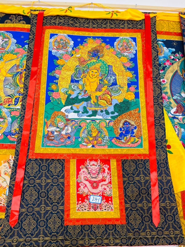 热贡精品唐卡财宝天王手绘241