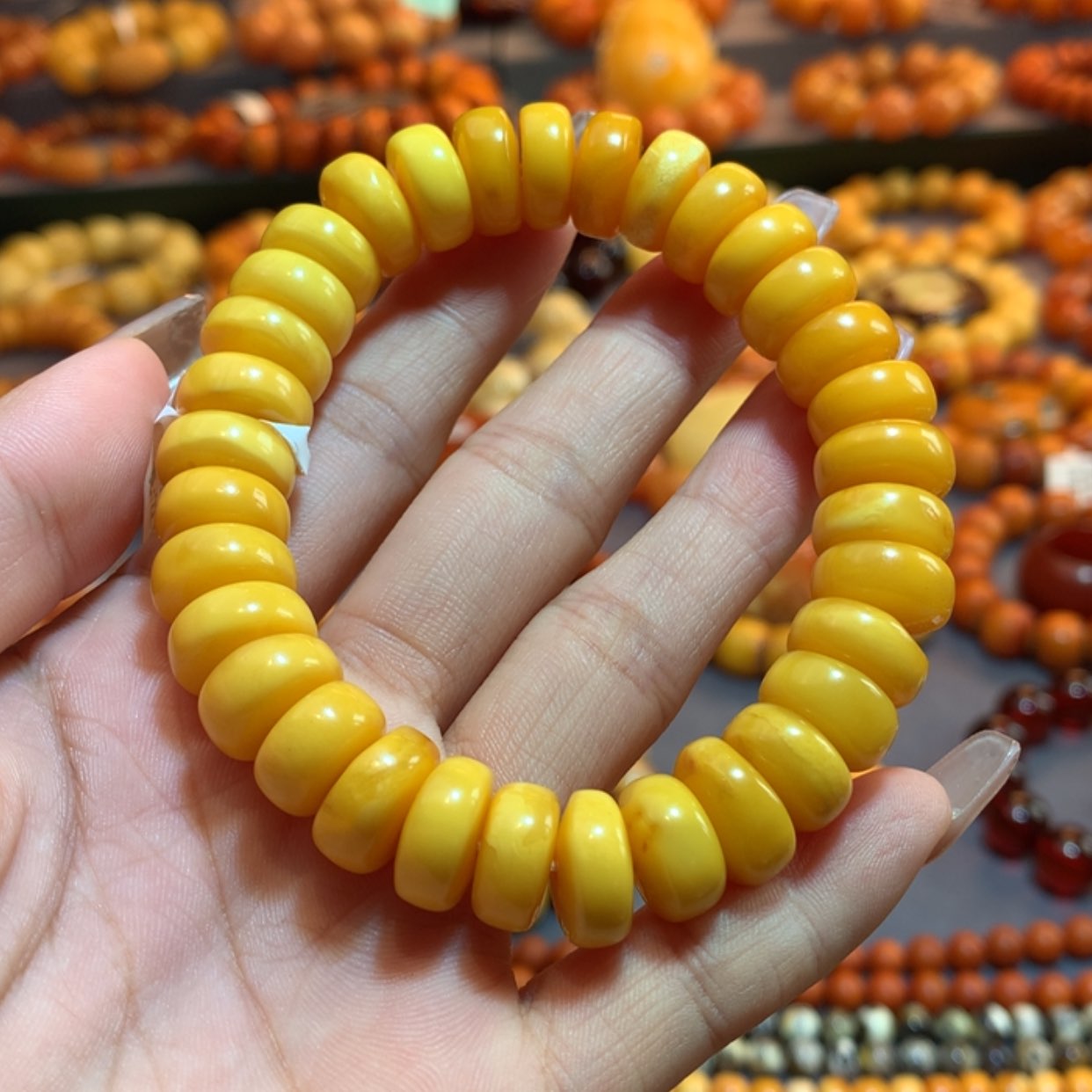 【闪购商品】未镶嵌琥珀手链读*蜜蜡