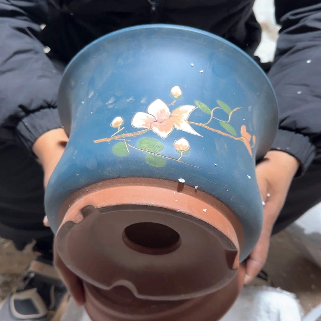 紫砂花盆口径19高度19厘米