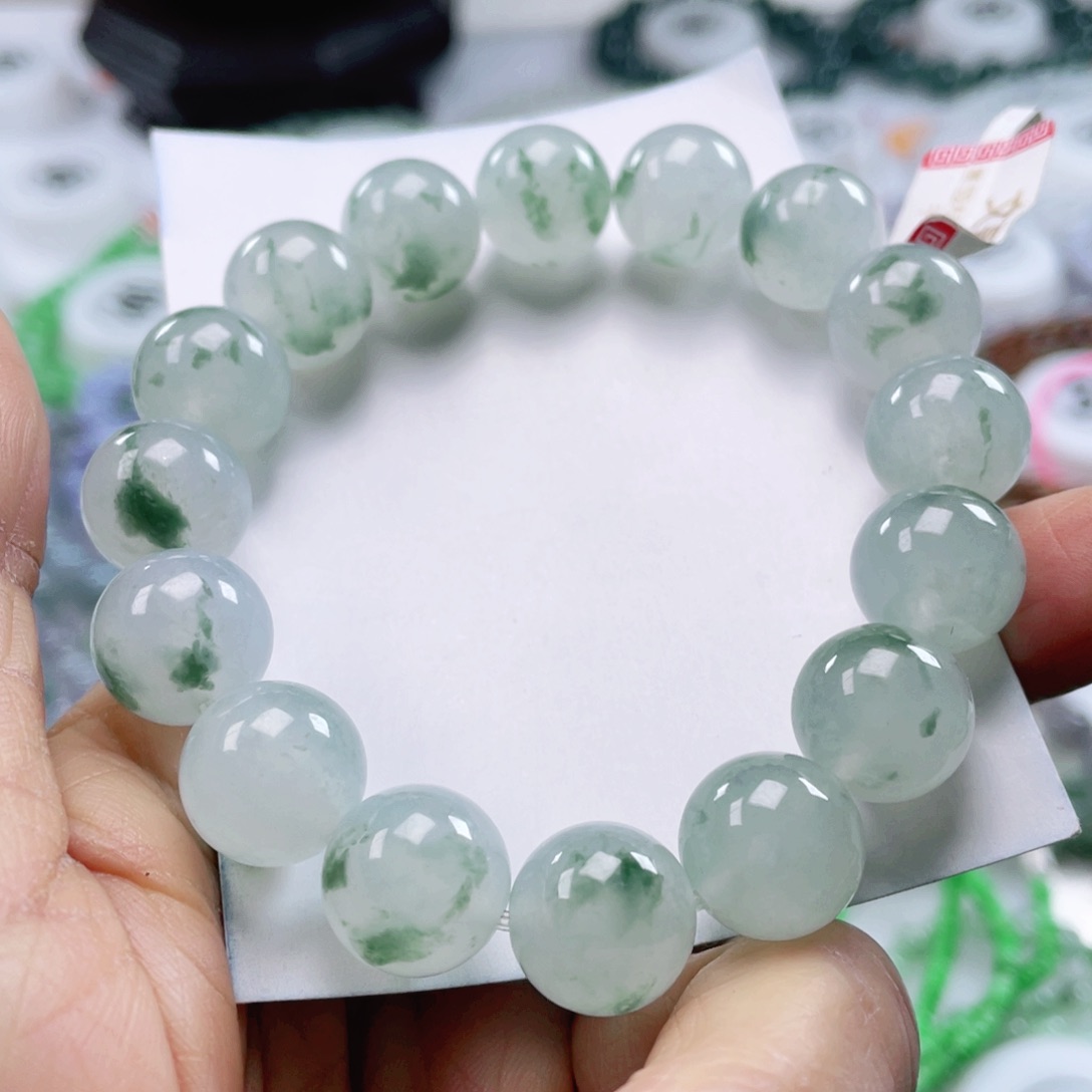 翡翠戒指未镶嵌天然翡翠手串12.9mm