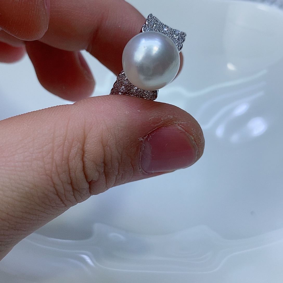 海水珍珠戒指银S925镶嵌