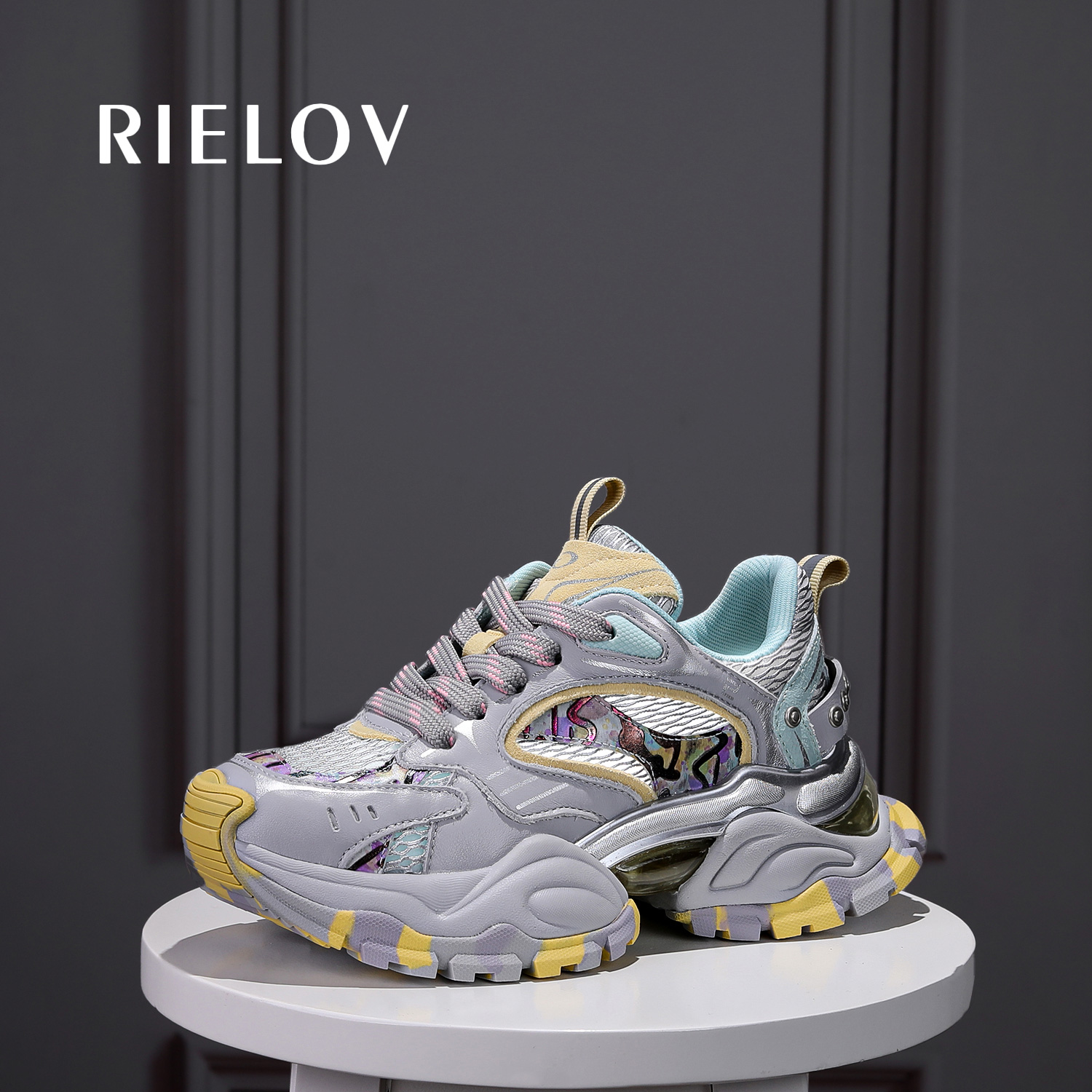 RIELOV●媛媛●增高7cm时尚潮流百搭女士休闲鞋 9918-29