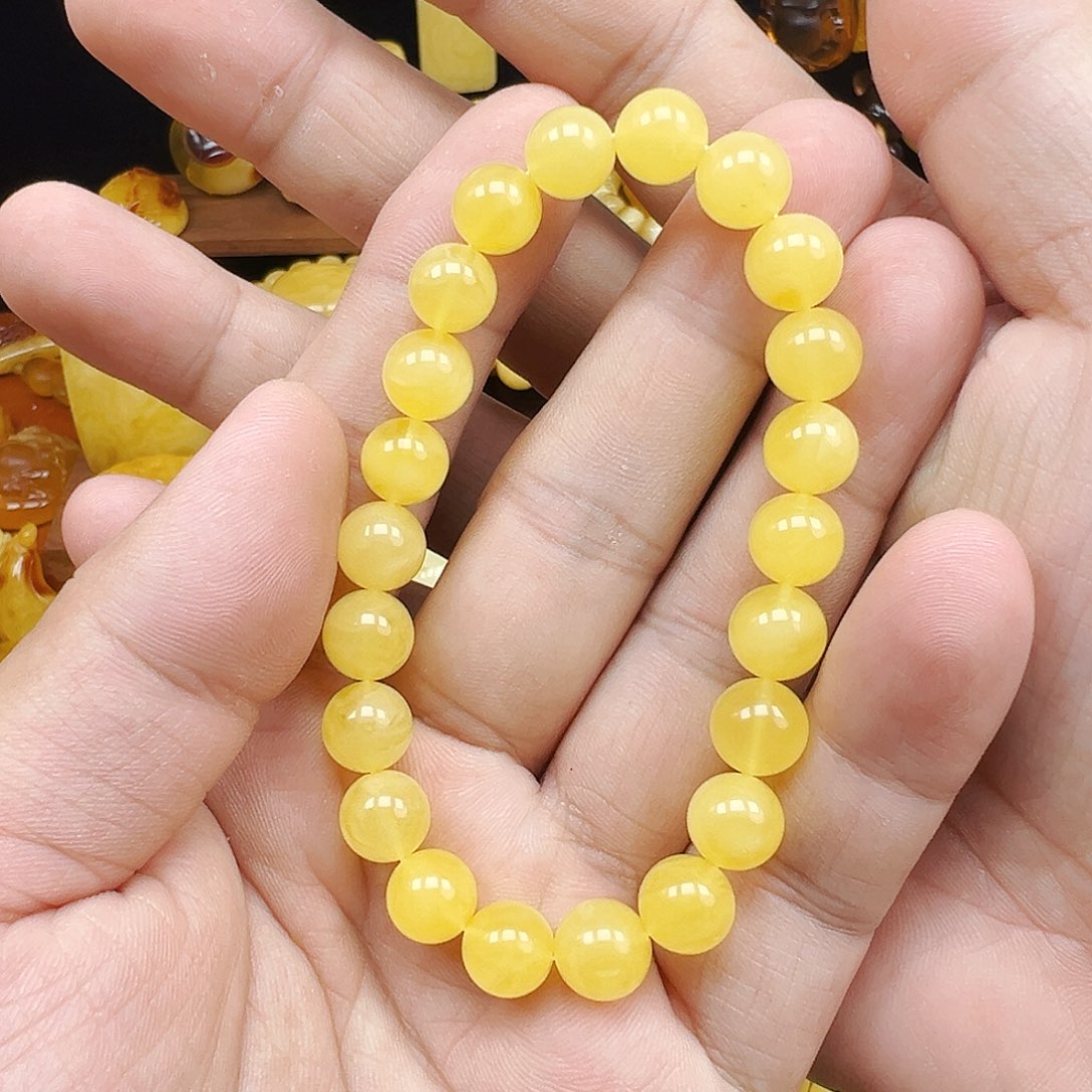 蜜蜡未镶嵌珠宝奇石单圈9.8mm，10.4克，开播福利