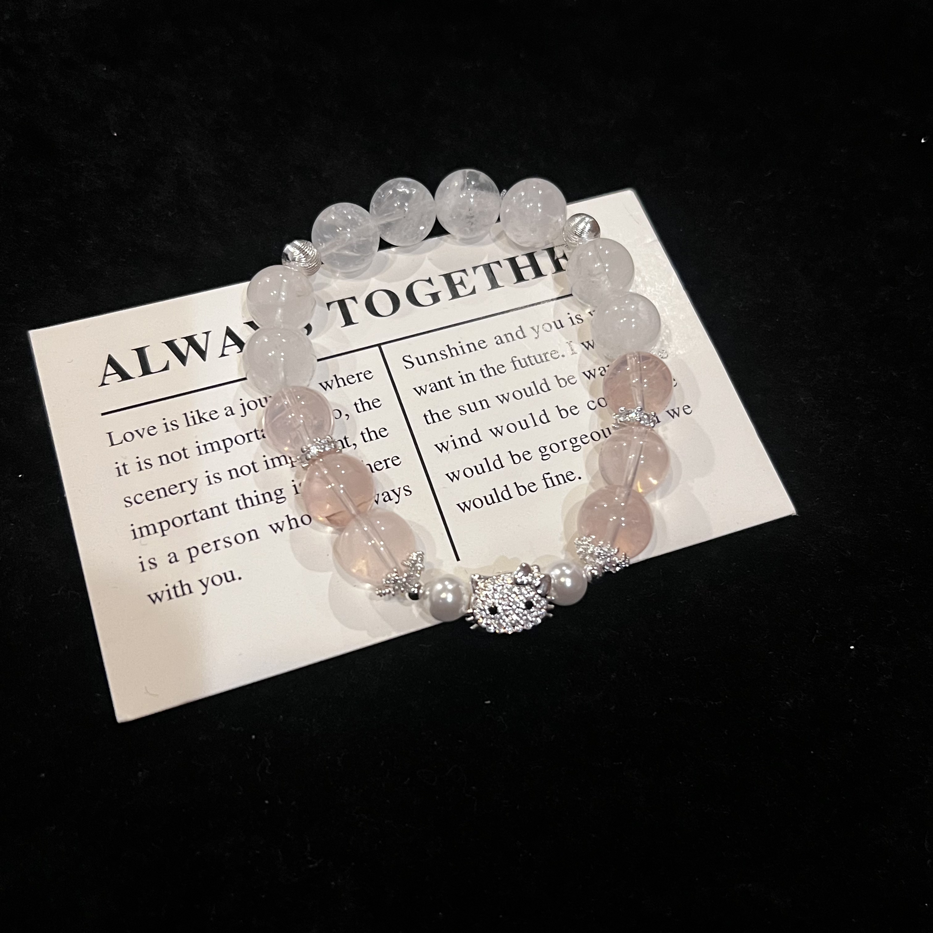 F293 「Ktiiy 」10mm白幽拼接莫粉设计款手串 多样性发