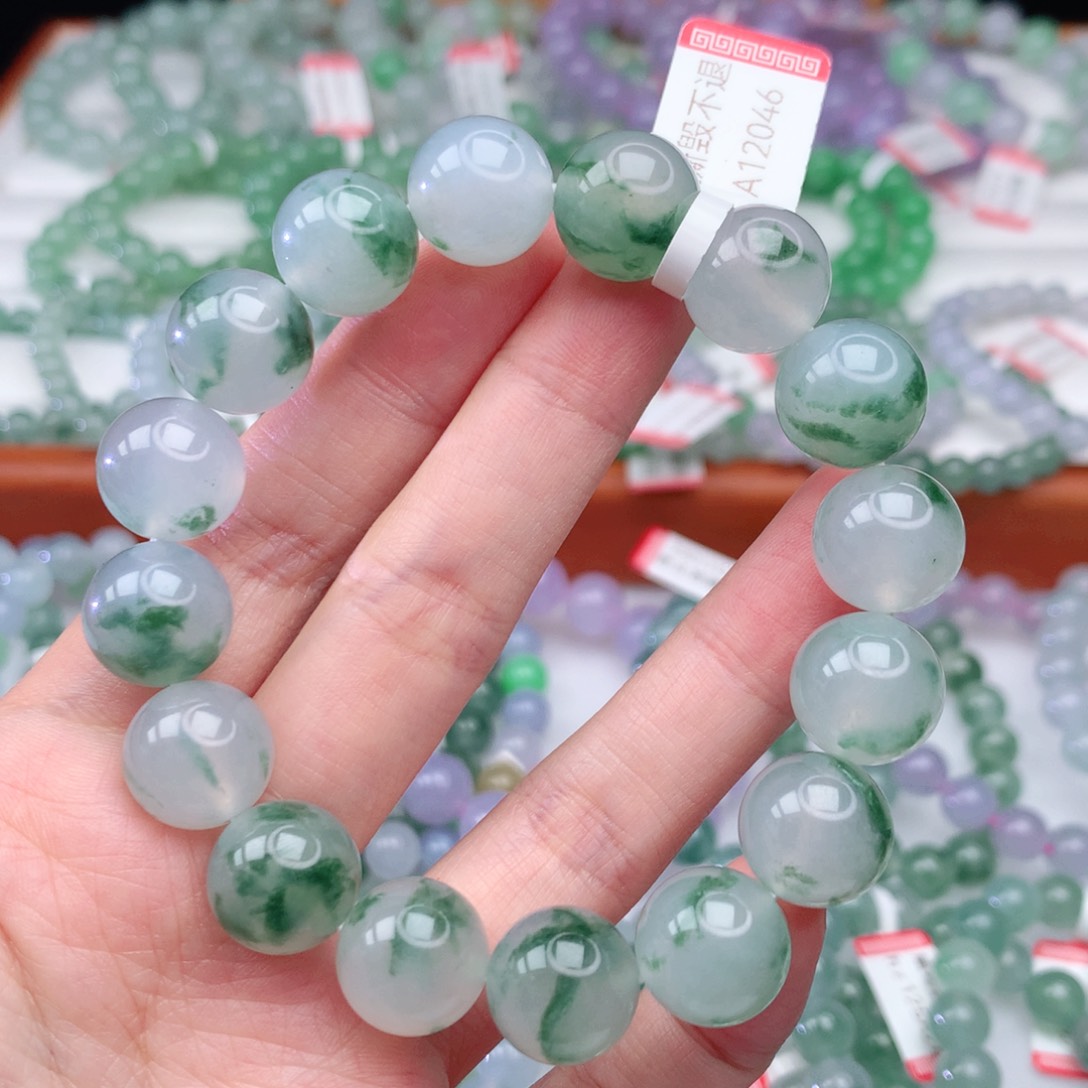 翡翠手链未镶嵌G*G翡翠13mm