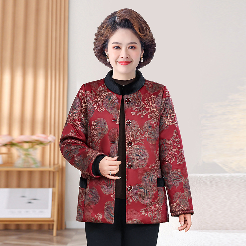 新款中老年妈妈，奶奶时尚高档加绒加厚中国风冬季女装棉袄妈妈装