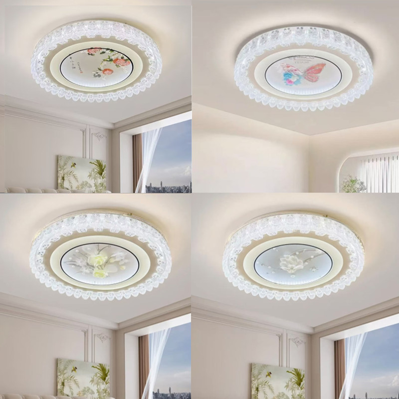 新款中山灯具护眼led吸顶灯家用卧室主卧灯语音遥控圆形房间灯