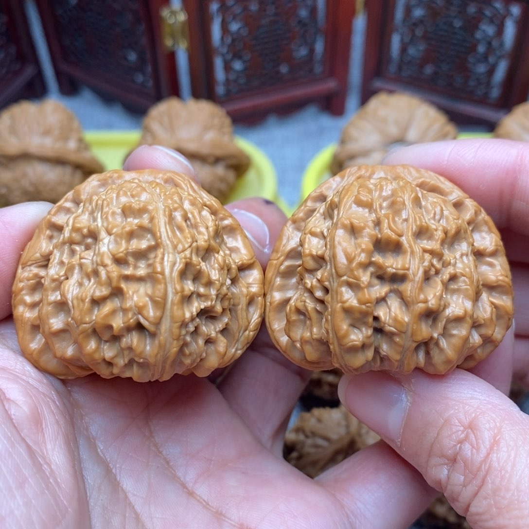 文玩核桃把件全品毕业绝配三角白42尺