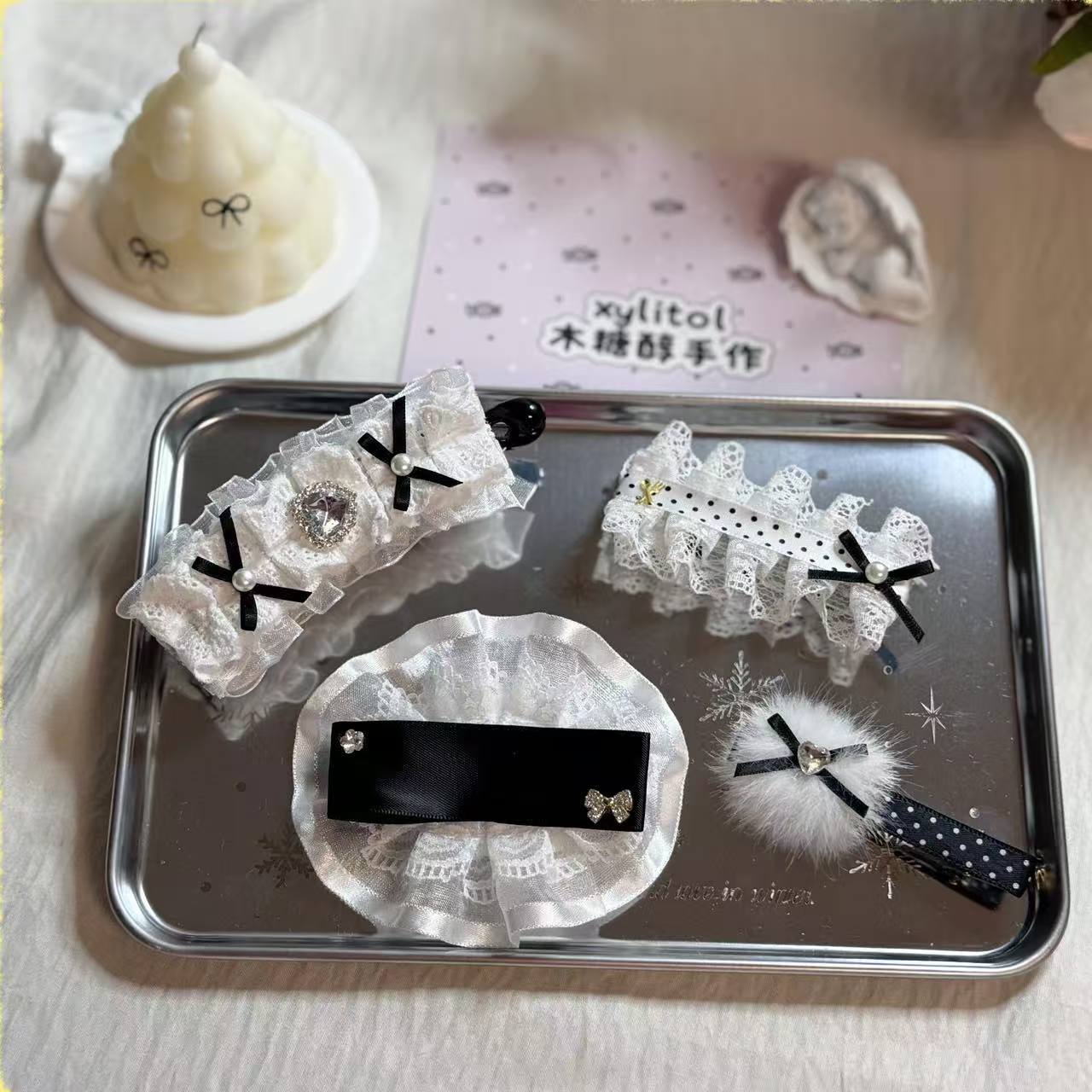 【木糖醇手作】手作波点发夹 纯手工制品ins风少女心发夹发饰