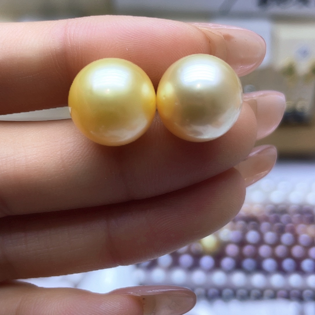 海水珍珠耳饰银S925镶嵌