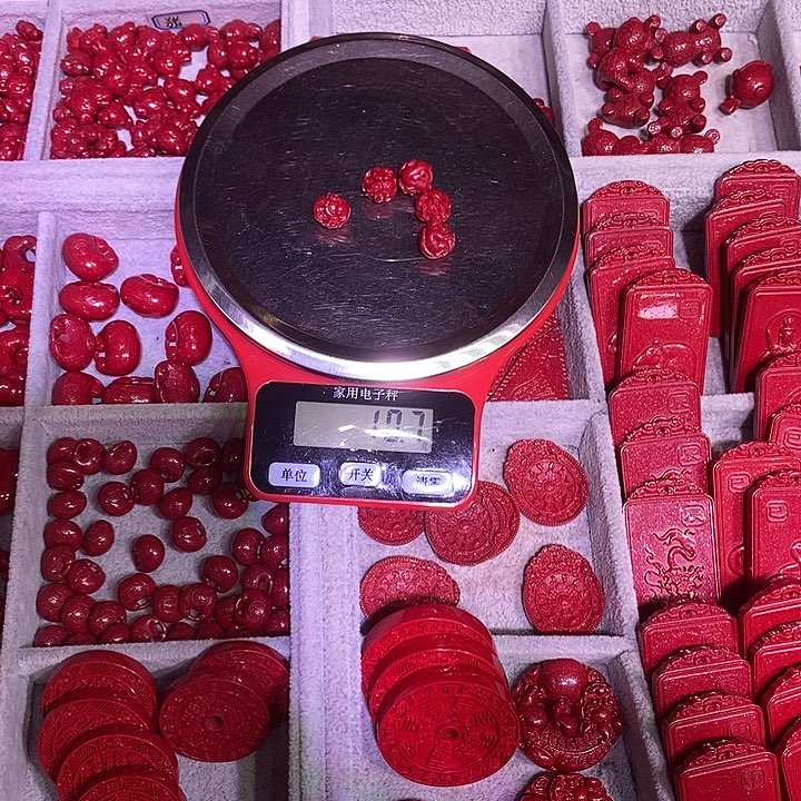 天然辰砂生肖5个红晶砂