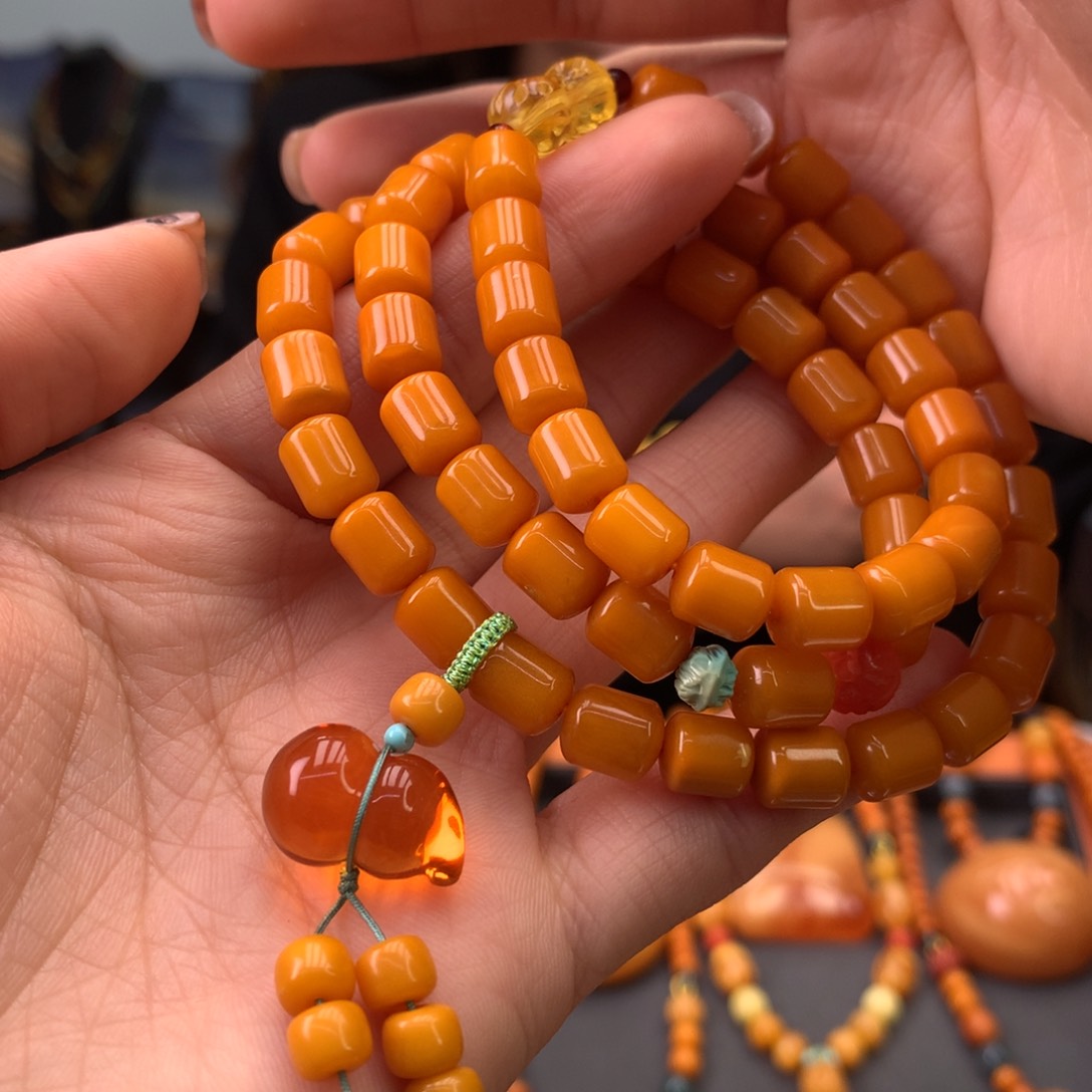 蜜蜡手串未镶嵌天然