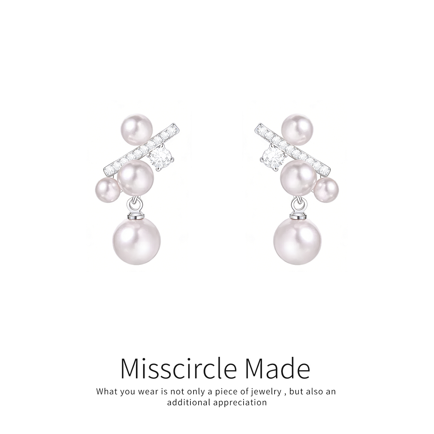 瑟可 铜合金合成锆石耳饰 紫色珠珠吊坠耳环优雅高级曼塔玫瑰5740