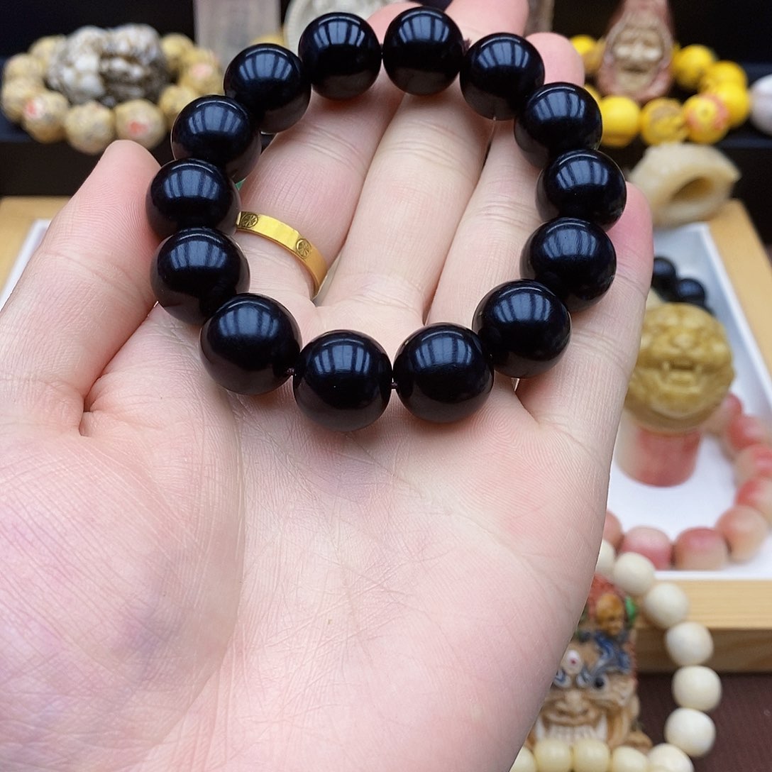 驼骨手串/手链16mm黑羊角骨