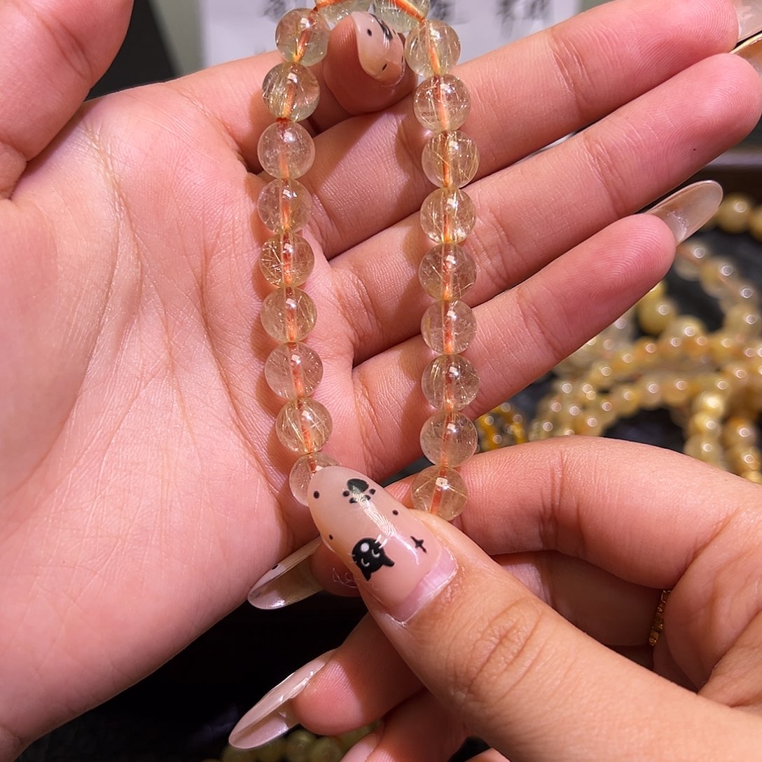 浅***语手串水晶未镶嵌天然金发晶