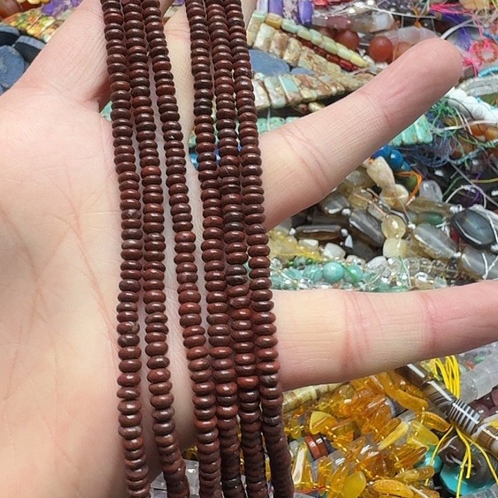 玛瑙/玉髓未镶嵌珠宝半成品一条4mm红一丁算盘