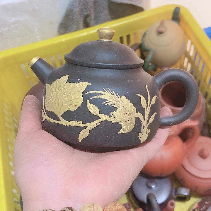 紫砂茶杯淡**荷宜兴紫砂手工制作