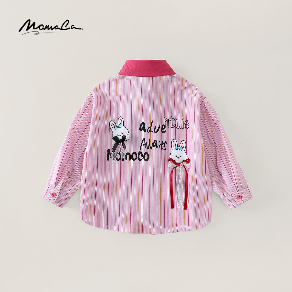 MOMOCO女童秋季新款时尚可爱芭比兔洋气翻领衬衫77730234002