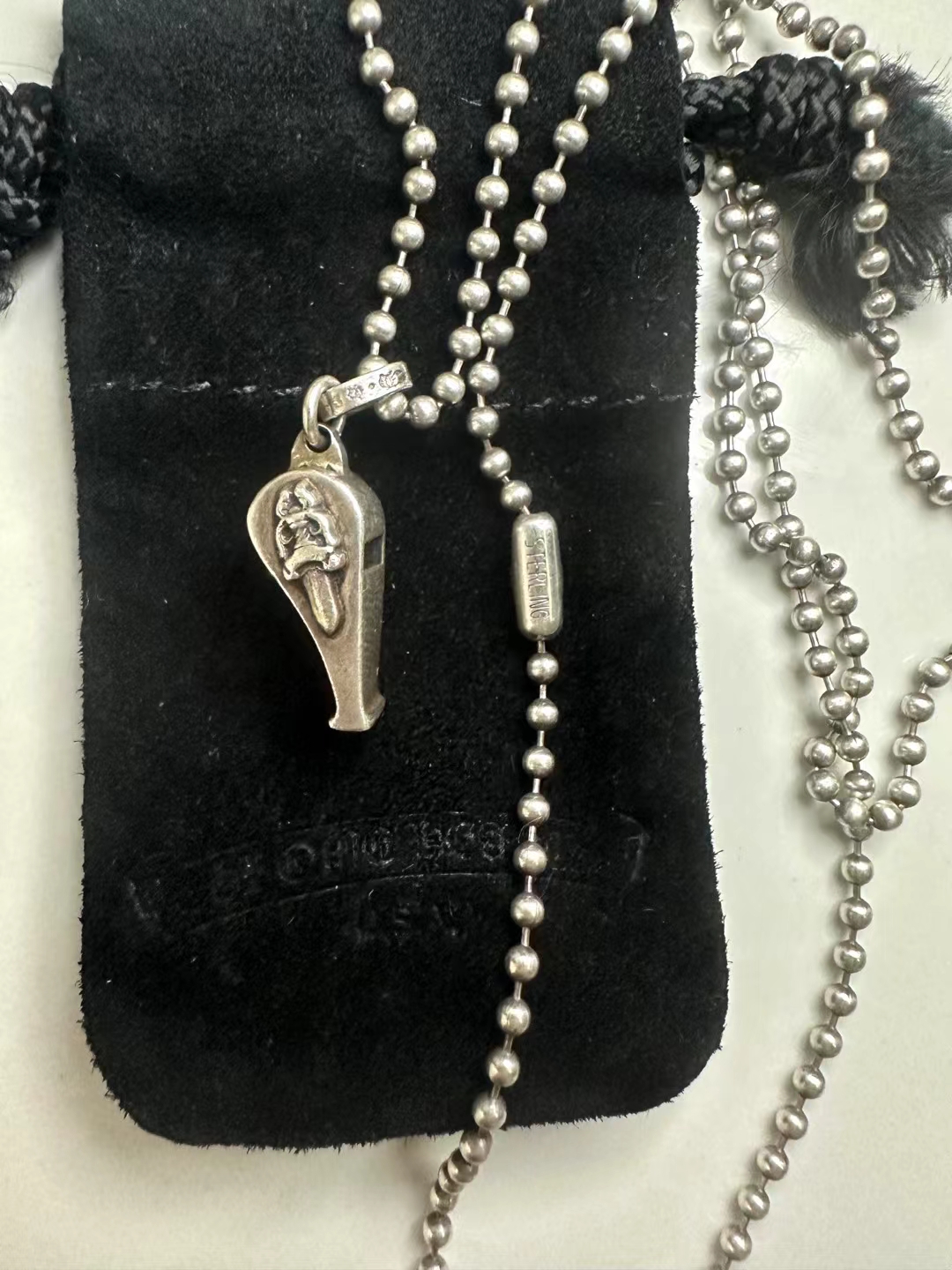 99新 Chrome Hearts/克罗心 宝剑口哨吊坠 纯银 项链