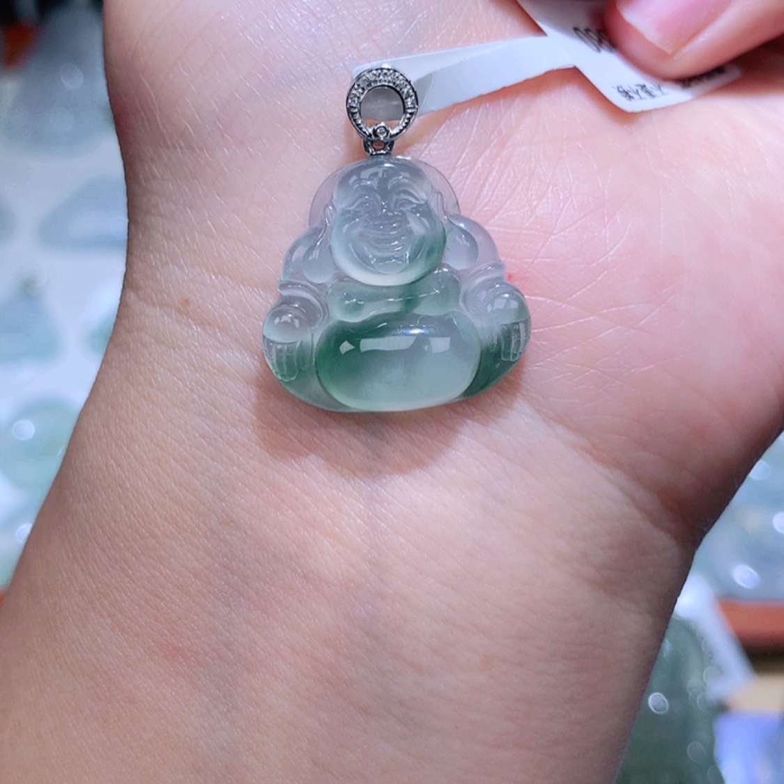 【闪购商品】翡翠颈饰18K金镶嵌佛公