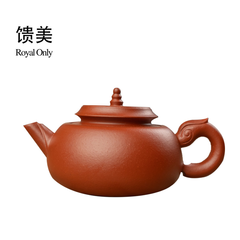 【馈美】林嬿龙湫塔潮州手拉壶鱼籽朱泥全手工壶紫砂壶茶壶双盖