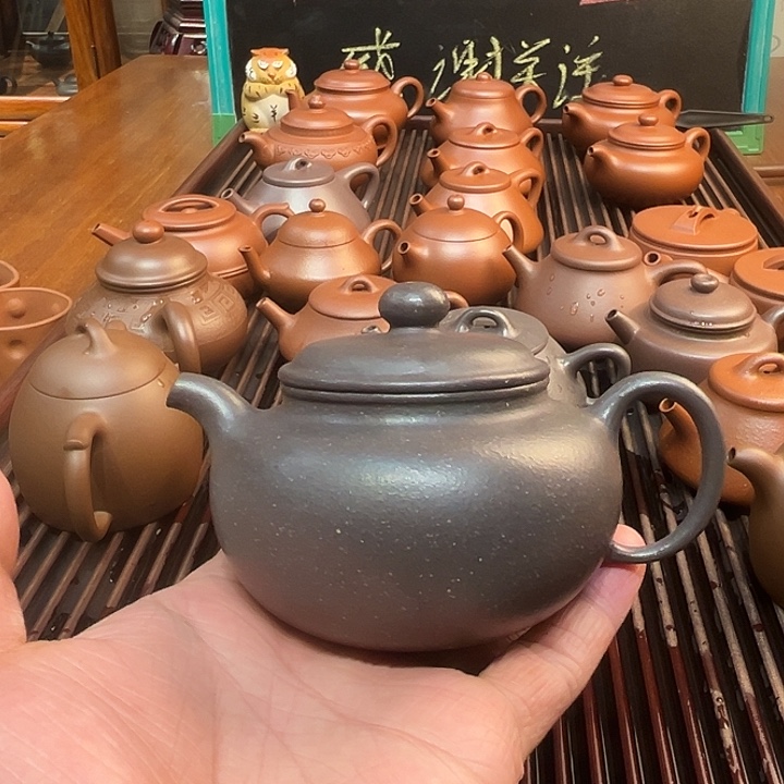 紫砂茶壶原矿天青仿古200cc