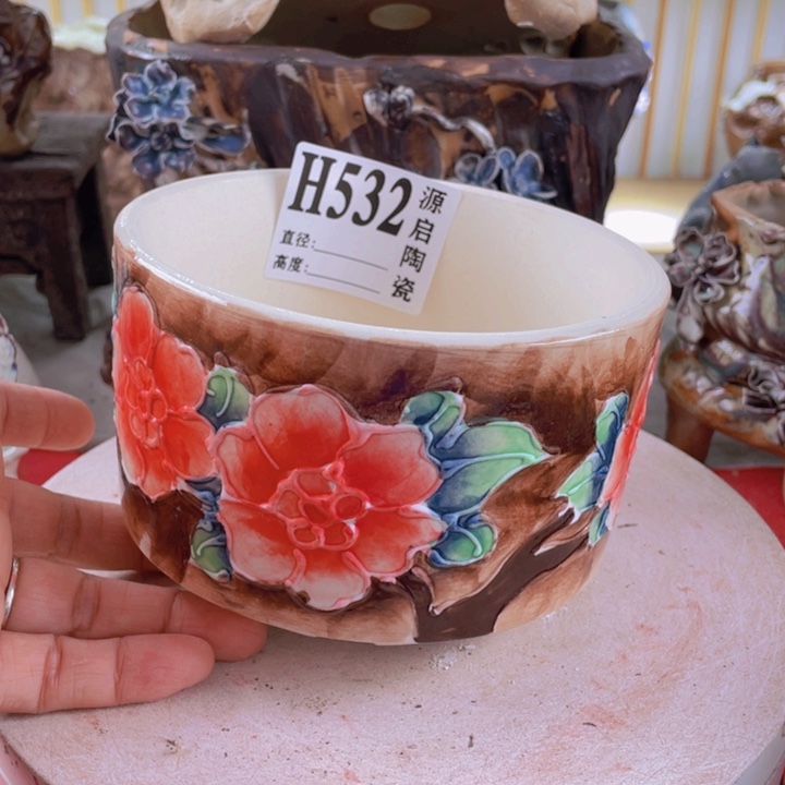 紫砂花盆景德镇陶瓷532