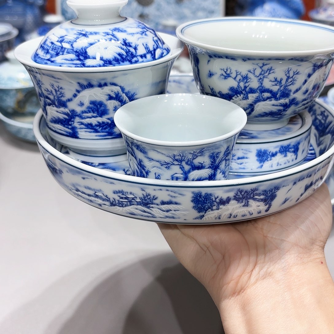 盖碗景德镇高温茶具