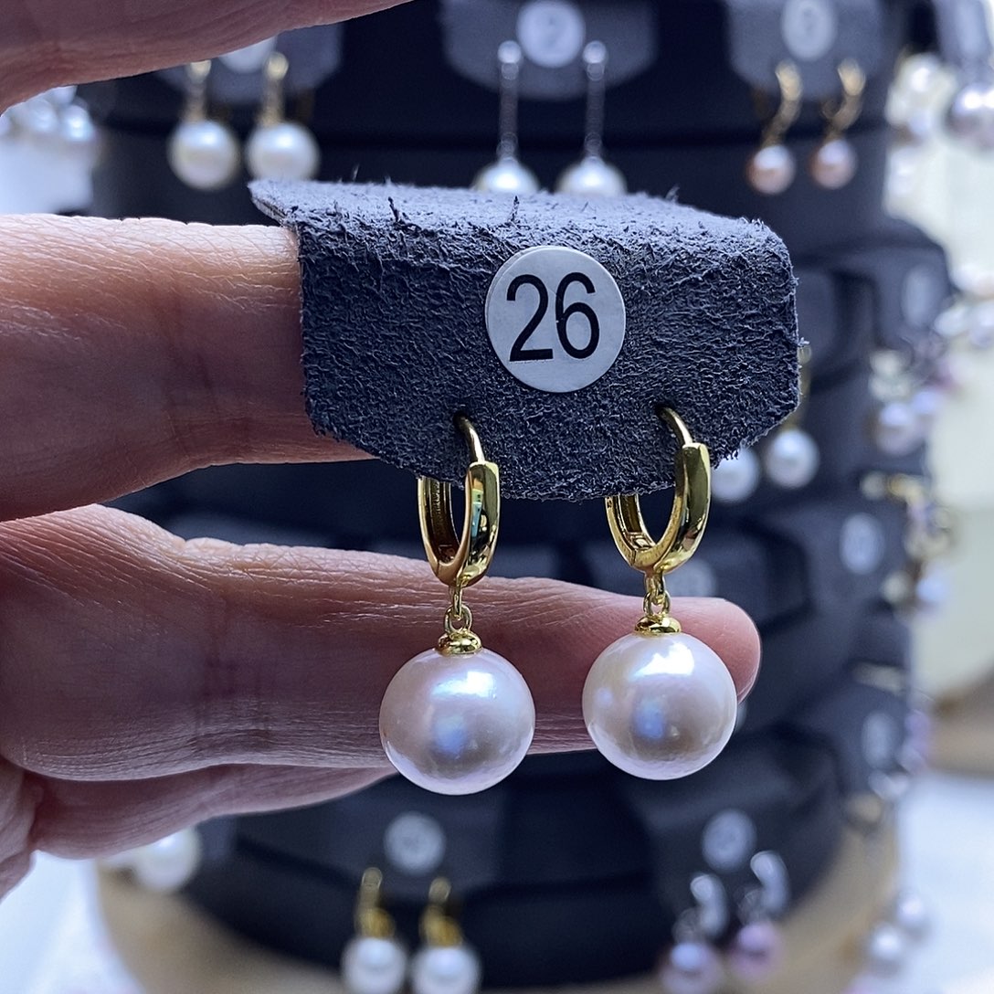 淡水珍珠耳饰银S925镶嵌