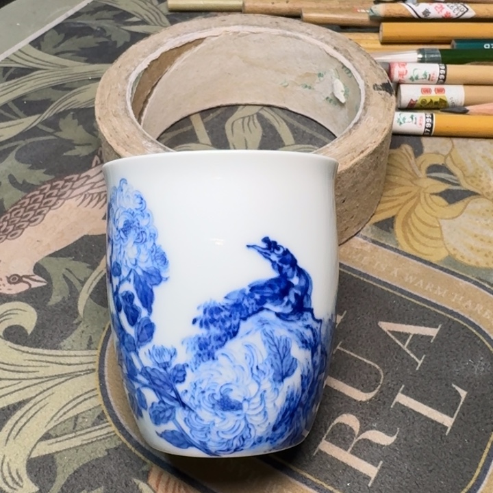 小雨山堂青花瓷杯