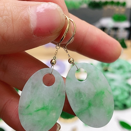 翡翠18K金镶嵌颈饰挂件