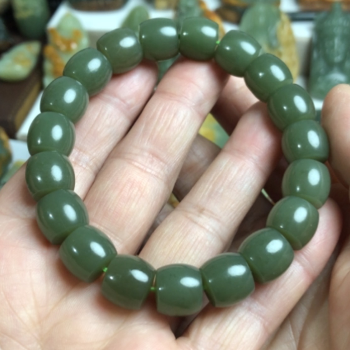 【闪购商品】岫岩老玉（透闪石质玉）手串未镶嵌洪*