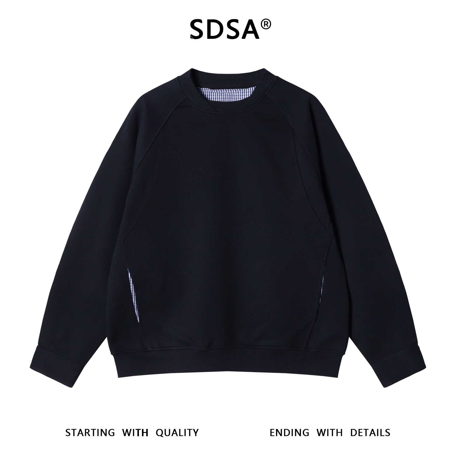 SDSA男士秋冬新款痞帅男装韩版纯色解构不规则领口卫衣百搭时尚